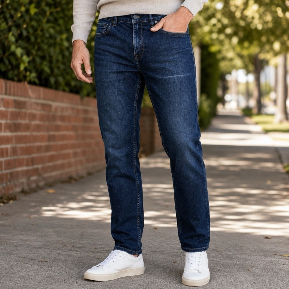Banana Republic Slim Dark Blue Jeans Capsule‎ Comfort Preppy Chic Minimalist 33